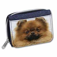 Pomeranian Dog Unisex Denim Purse Wallet