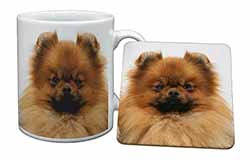 Pomeranian Dog Mug and Coaster Set