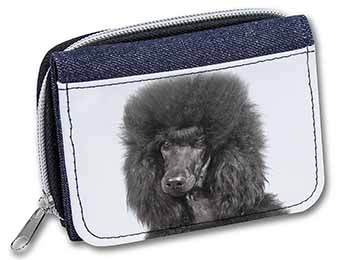 Black Poodle Dog Unisex Denim Purse Wallet