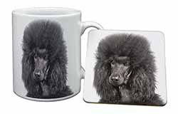 Black Poodle Dog Mug and Coaster Set