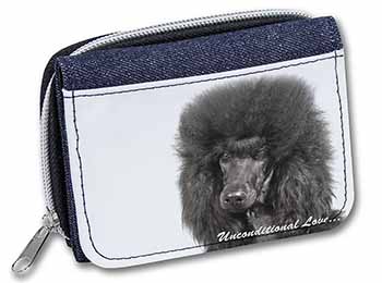 Black Poodle-With Love Unisex Denim Purse Wallet
