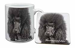 Black Poodle-With Love Mug and Coaster Set