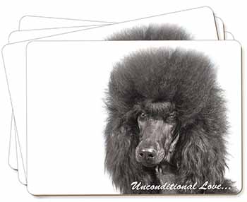 Black Poodle-With Love Picture Placemats in Gift Box