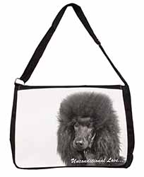 Black Poodle-With Love Large Black Laptop Shoulder Bag School/College