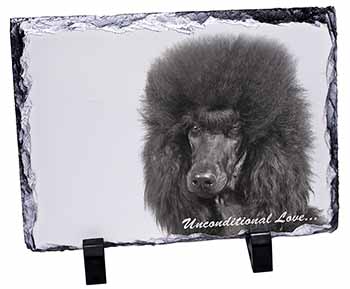Black Poodle-With Love, Stunning Photo Slate