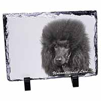 Black Poodle-With Love, Stunning Photo Slate Printed Full Colour - Advanta Group®
