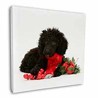 Christmas Poodle Square Canvas 12"x12" Wall Art Picture Print
