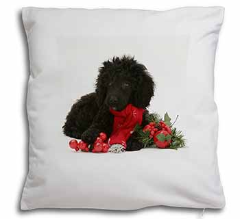 Christmas Poodle Soft White Velvet Feel Scatter Cushion