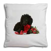 Christmas Poodle Soft White Velvet Feel Scatter Cushion