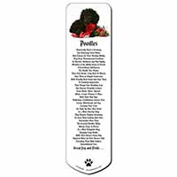 Christmas Poodle Bookmark, Book mark, Printed full colour
