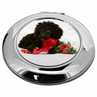 Christmas Poodle Make-Up Round Compact Mirror