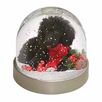 Christmas Poodle Snow Globe Photo Waterball