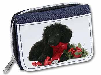 Christmas Poodle Unisex Denim Purse Wallet