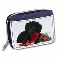 Christmas Poodle Unisex Denim Purse Wallet