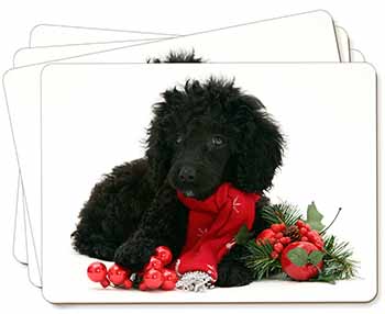 Christmas Poodle Picture Placemats in Gift Box
