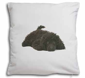 Miniature Poodle Dog Soft White Velvet Feel Scatter Cushion