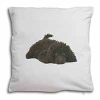 Miniature Poodle Dog Soft White Velvet Feel Scatter Cushion