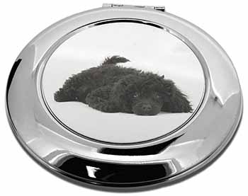 Miniature Poodle Dog Make-Up Round Compact Mirror