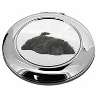 Miniature Poodle Dog Make-Up Round Compact Mirror