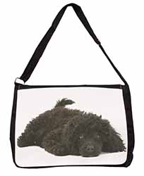Miniature Poodle Dog Large Black Laptop Shoulder Bag School/College