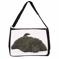 Miniature Poodle Dog Large Black Laptop Shoulder Bag School/College