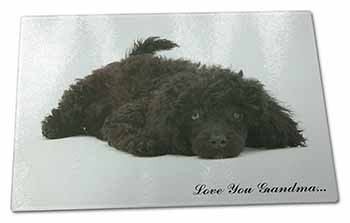 Large Glass Cutting Chopping Board Miniature Poodle 