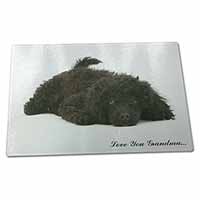 Large Glass Cutting Chopping Board Miniature Poodle 