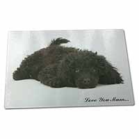 Large Glass Cutting Chopping Board Miniature Poodle 