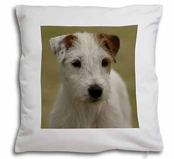 Parson Russell Terrier Dog Soft White Velvet Feel Scatter Cushion