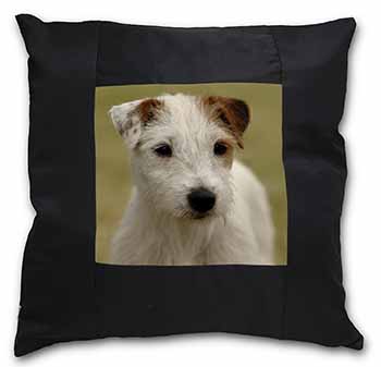 Parson Russell Terrier Dog Black Satin Feel Scatter Cushion