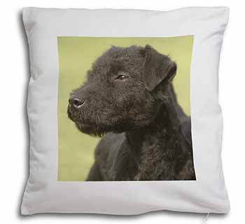 Patterdale Terrier Dogs Soft White Velvet Feel Scatter Cushion