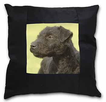 Patterdale Terrier Dogs Black Satin Feel Scatter Cushion - Advanta Group®