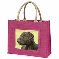 Patterdale Terrier Dogs Large Pink Jute Shopping Bag - Advanta Group®