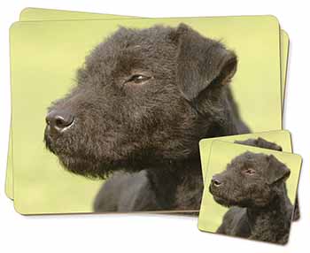 Patterdale Terrier Dogs Twin 2x Placemats and 2x Coasters Set in Gift Box