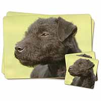 Patterdale Terrier Dogs Twin 2x Placemats and 2x Coasters Set in Gift Box - Adva