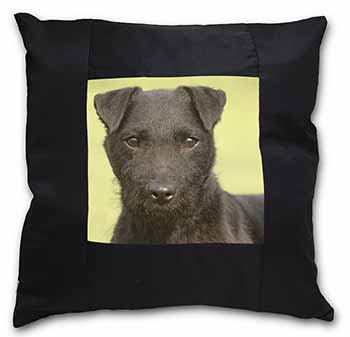 Patterdale Terrier Dog Black Satin Feel Scatter Cushion