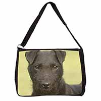 Patterdale Terrier Dog Large Black Laptop Shoulder Bag School/College