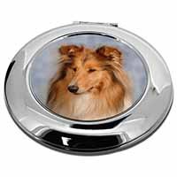 Rough Collie Dog Make-Up Round Compact Mirror