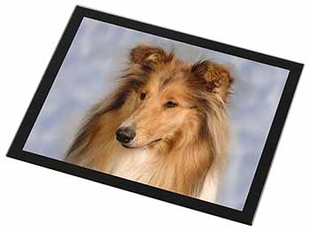 Rough Collie Dog Black Rim High Quality Glass Placemat