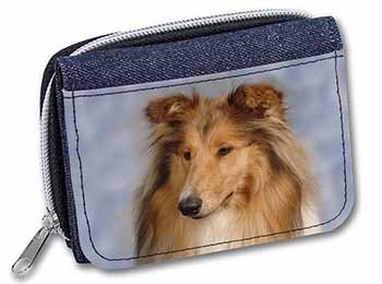 Rough Collie Dog Unisex Denim Purse Wallet