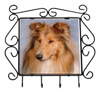 Rough Collie Dog Wrought Iron Key Holder Hooks