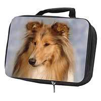 Rough Collie Dog Black Insulated School Lunch Box/Picnic Bag