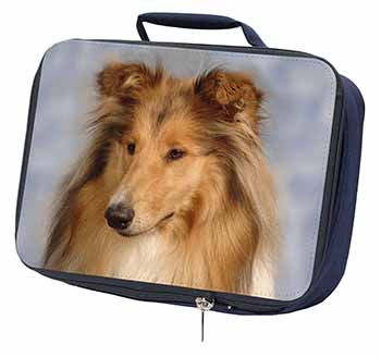 Rough Collie Dog Navy Insulated School Lunch Box/Picnic Bag