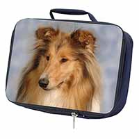 Rough Collie Dog Navy Insulated School Lunch Box/Picnic Bag