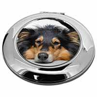 Tri-Colour Rough Collie Dog Make-Up Round Compact Mirror