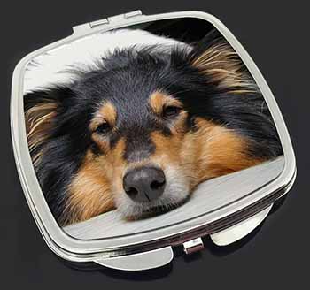 Tri-Colour Rough Collie Dog Make-Up Compact Mirror