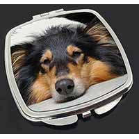 Tri-Colour Rough Collie Dog Make-Up Compact Mirror