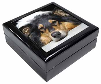 Tri-Colour Rough Collie Dog Keepsake/Jewellery Box