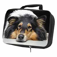 Tri-Colour Rough Collie Dog Black Insulated School Lunch Box/Picnic Bag