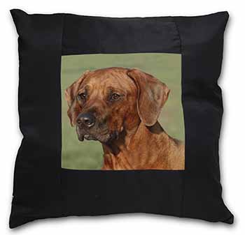 Rhodesian Ridgeback Dog Black Satin Feel Scatter Cushion